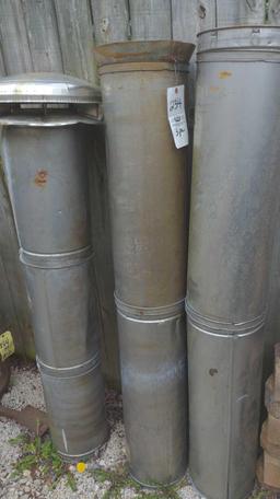 (3) pieces of used metal exhaust chimneys