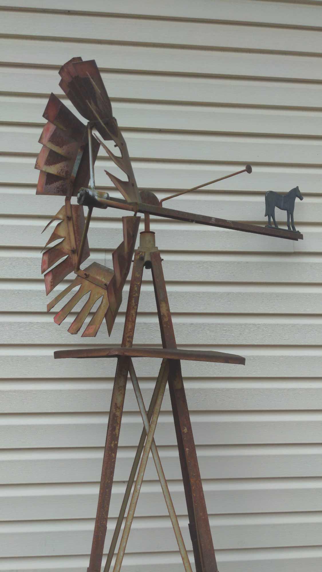 Outdoor Horse Windmill Weathervane on stand