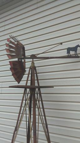 Outdoor Horse Windmill Weathervane on stand