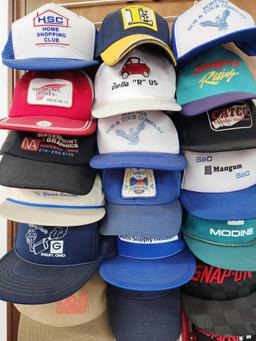 (21) vintage Gent's trucker / baseball hats, advertising