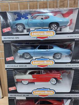 (8) American Muscle Die Cast Cars 1:18 scale