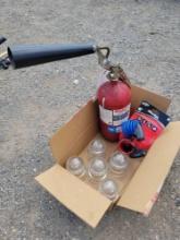 Glass insulators, extinguisher, bike locks