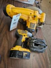 DeWalt saw, drill, charger