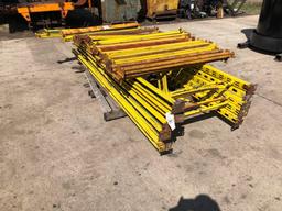 Pallet racking; 6 uprights 3ft. deep x 10ft. tall, 28 load beams 58in. x 3.5in.