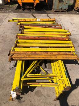 Pallet racking; 6 uprights 3ft. deep x 10ft. tall, 28 load beams 58in. x 3.5in.