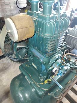 Air compressor, Quincy 5HP 208-230V 1PH, 80gal tank, Industrial duty, Working condition.