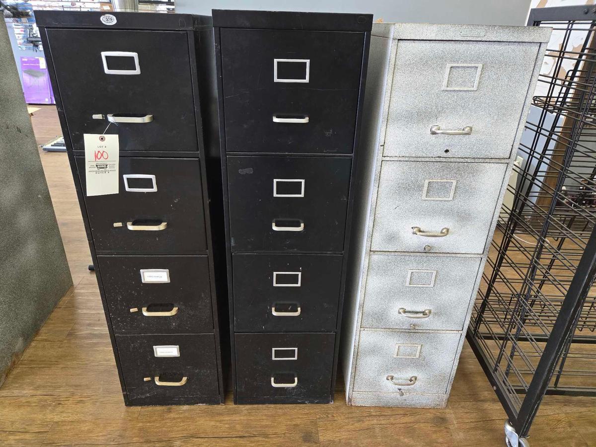 3 Metal File Cabinets