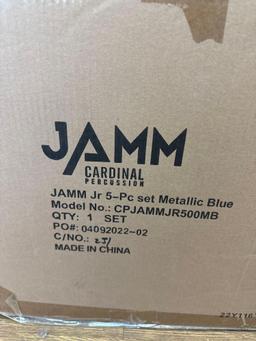 Jamm Jr 5 pc Metallic Blue Drum set. NIB