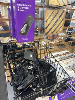 Assorted foot pedals and power adaptors