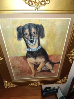 2 Dog Pastels Signed & Dated Smaller is 22 x 18"