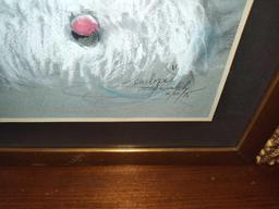 2 Dog Pastels Signed & Dated Smaller is 22 x 18"