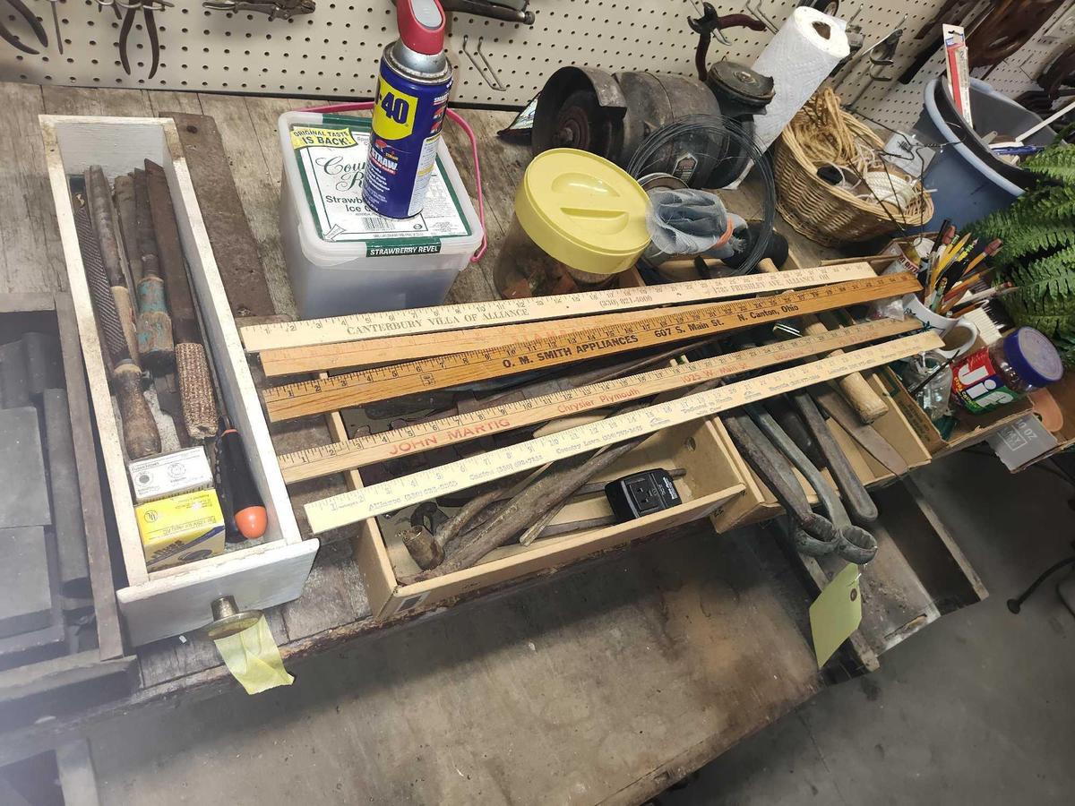 Tools on top of Workbench Grinder