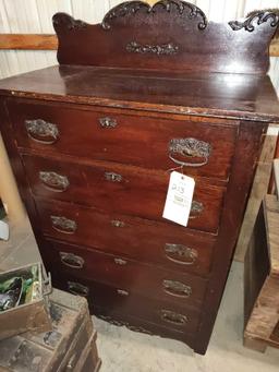 Oak Highboy Dresser