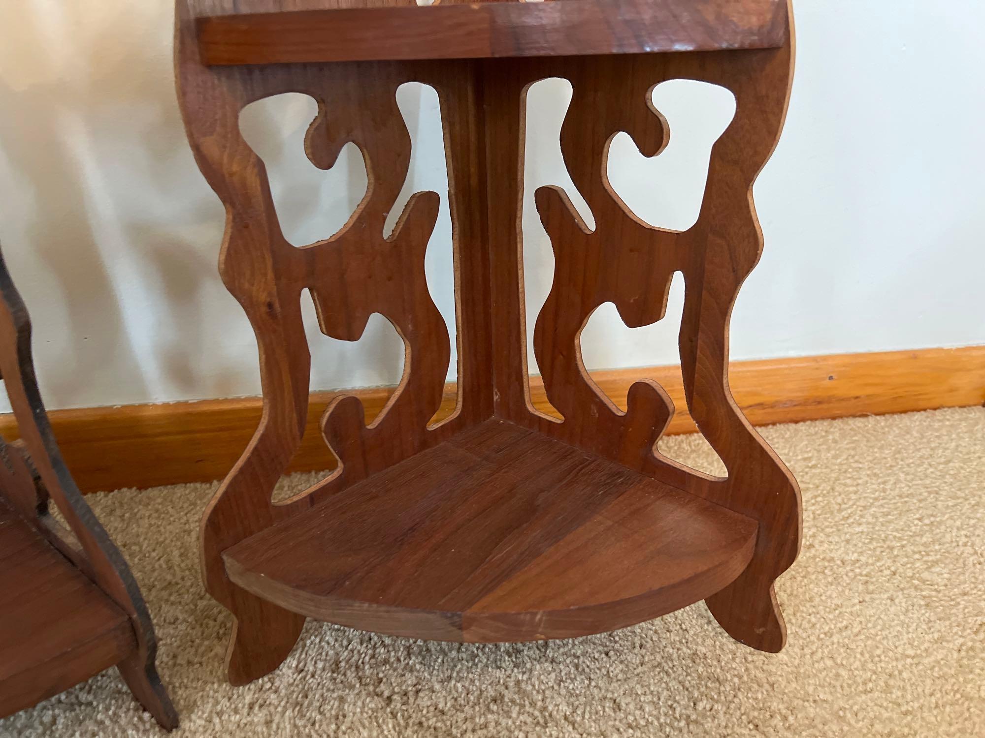 Pair of Hanging Corner Shelves