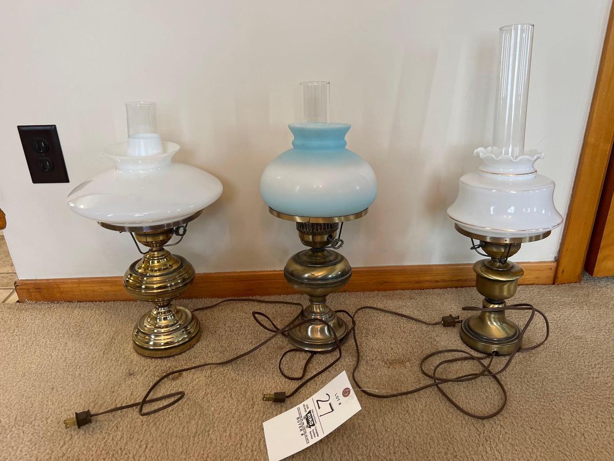 (3) Small Banquet Lamps