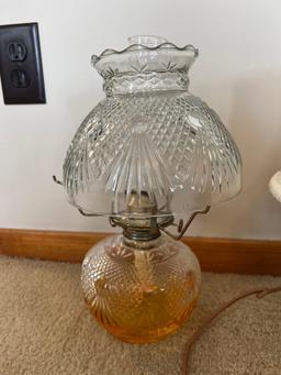 (3) Table Lamps and Oil Lamp