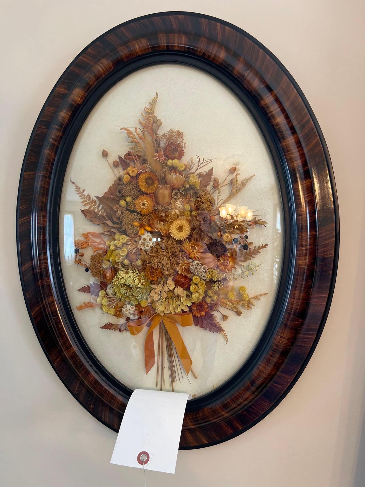 (3) Matching Dried Flowers Picture Frames