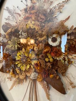 (3) Matching Dried Flowers Picture Frames