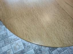 1/4 Sawn Oak 48" Pedestal Table W/ 3 Leaves