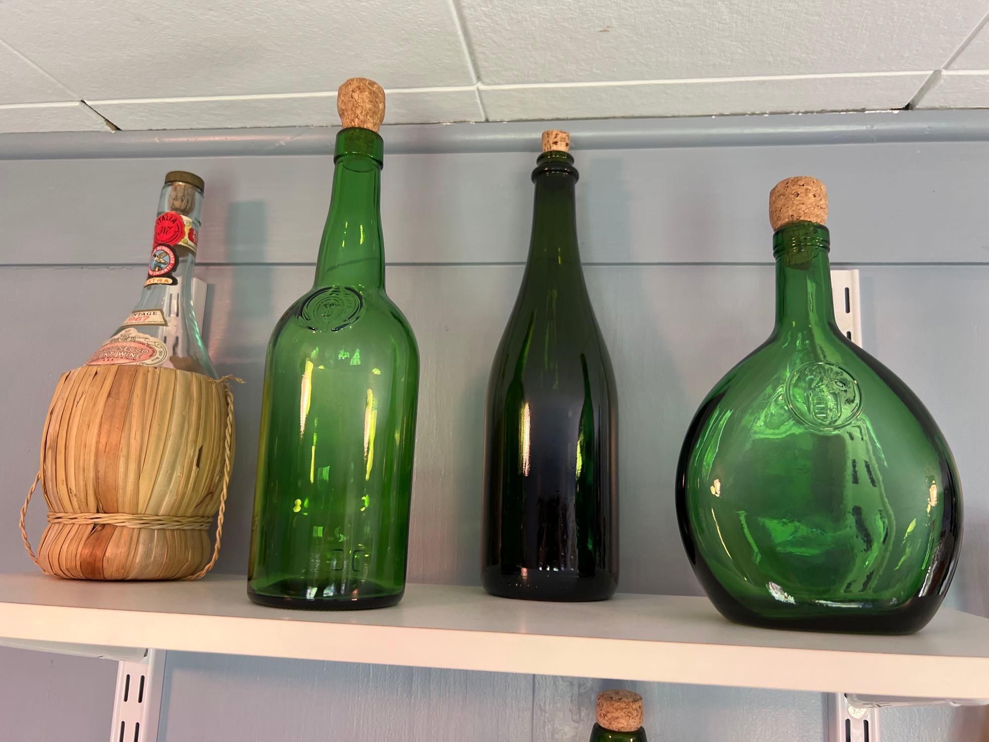 Vintage Glass Bottles, White House Vinegar, Wine and Whiskey Bottles