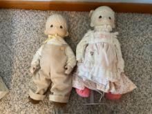(2) Precious Moments Dolls Boy and Girl