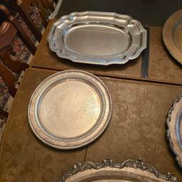 Assortment of Plated Serving Trays