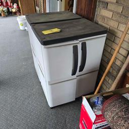 2 Plastic Storage Cabinets & Contents