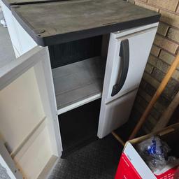 2 Plastic Storage Cabinets & Contents