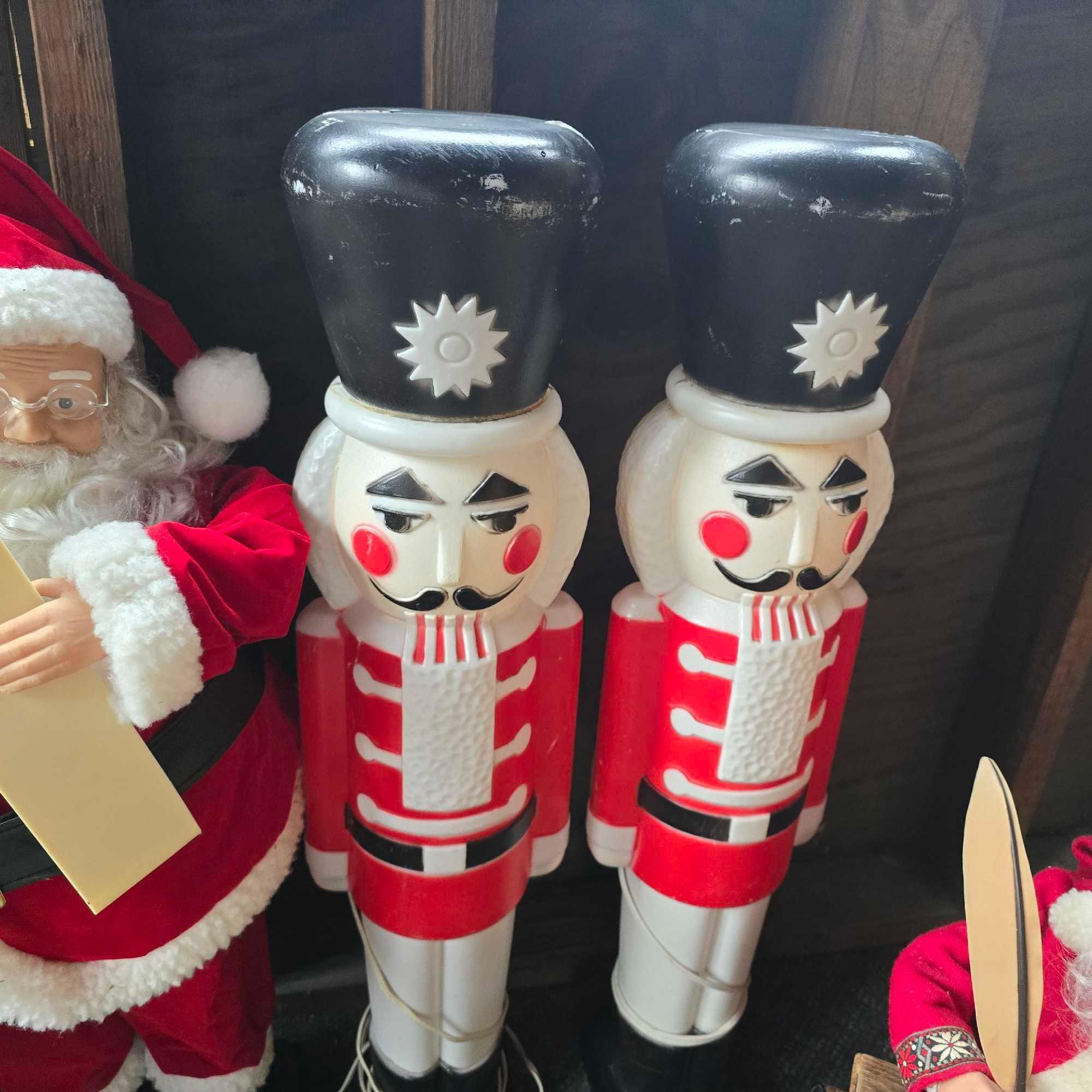 Vintage Plastic Nutcracker Lights, Santa Decorations, & Other Christmas Decor