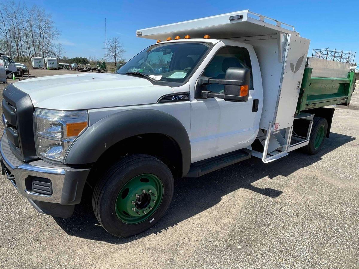 2014 Ford F-550 Dump Truck 4x4 with alum toolbox; 93,377 mi