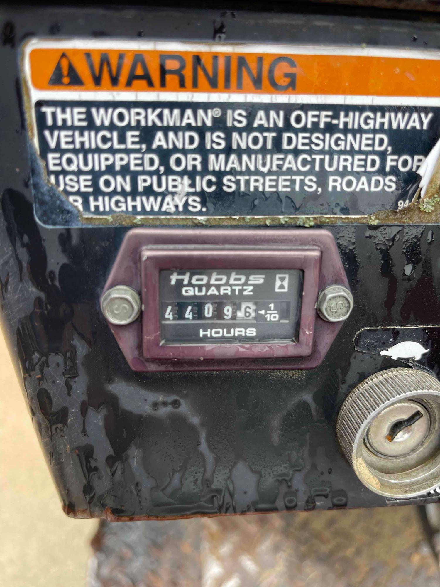 Toro Workman 4x4 utility vehicle, (Trans. needs work)