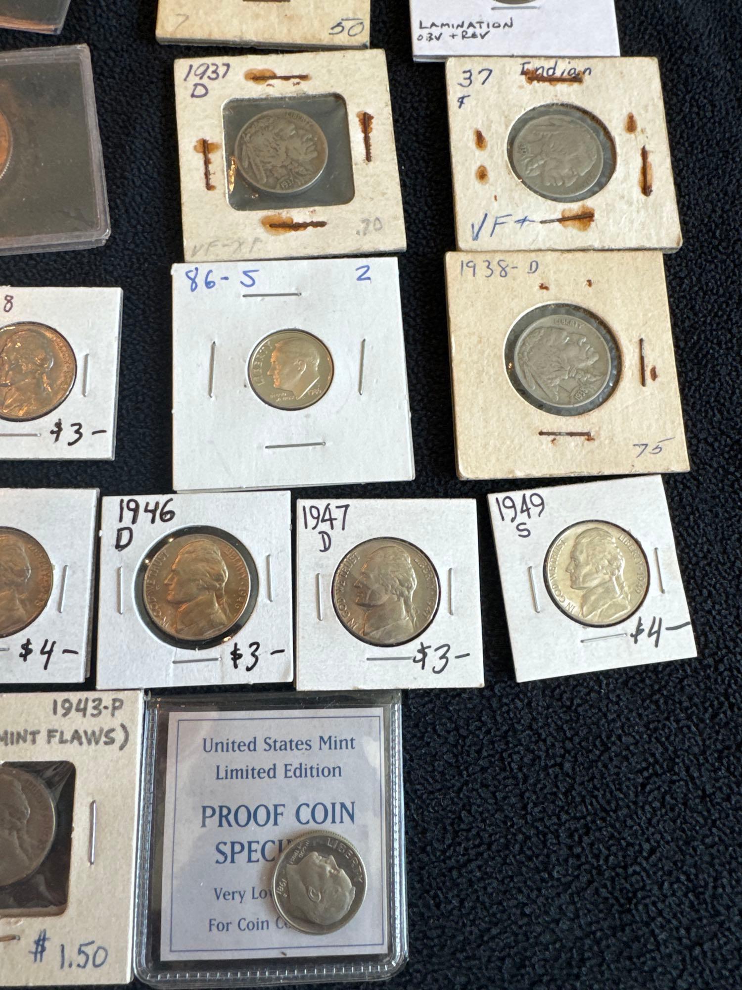 Collectors Grouping Halves, Buffalo Nickels, some high Grade coins and more nice assortment