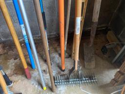 yard tools and brushes