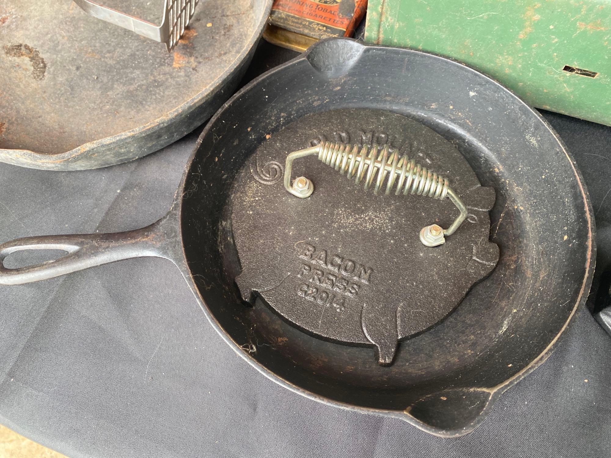 cast iron skillets - camping stove - etc