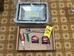 Milwaukee tape measures, hand tools, LED light