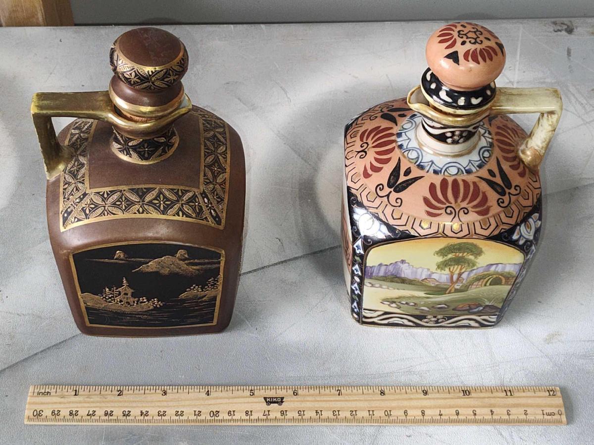 Nippon Porcelain Hand Painted Decanters