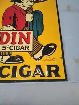 Odin 5 Cent Cigar Embossed Tin Sign 27 1/2" x 19 1/2"