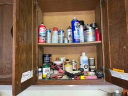 Sprays, Paint, Contents of Cabinets