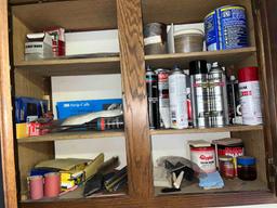 Sprays, Paint, Contents of Cabinets