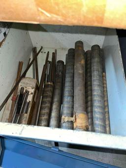 Steel Stock, Brass Dowels, Contents Only Of Cabinet