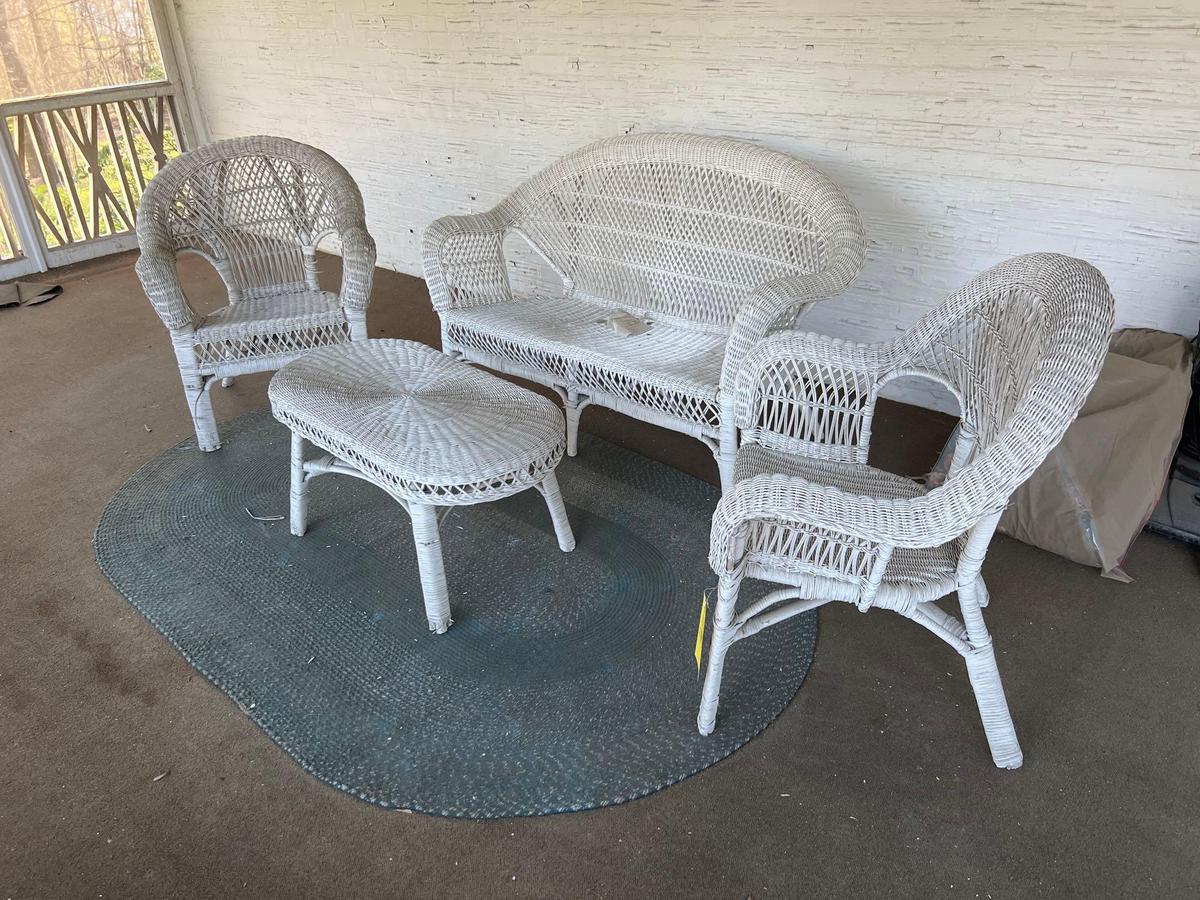 (4) Piece Wicker Set