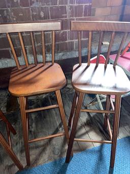 (3) Wooden Bar Stools