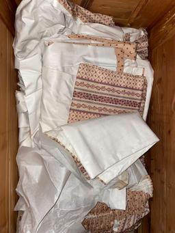 Wooden Chest with Linens