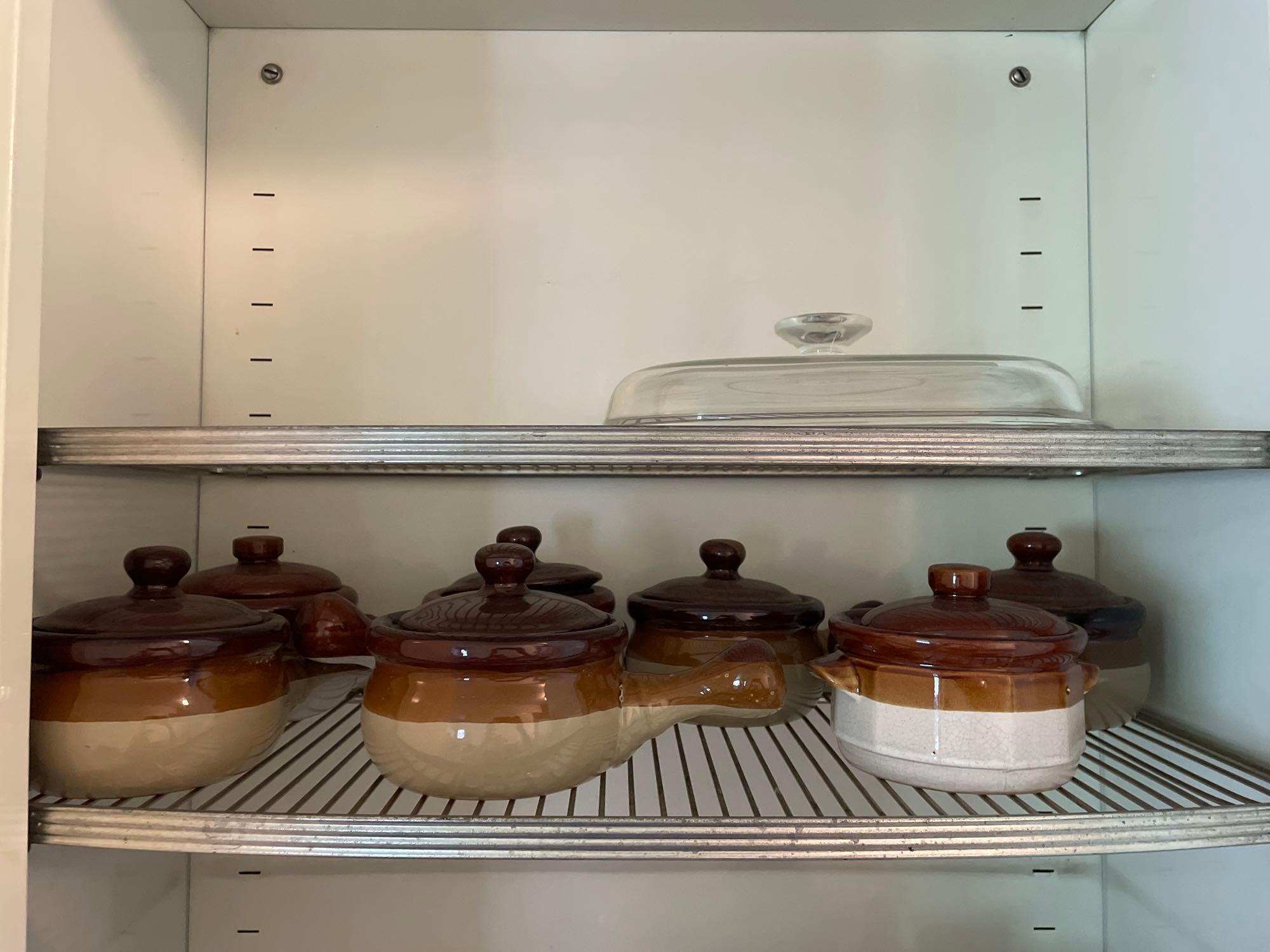 Pots, Soup Crocks, Assorted Utensils