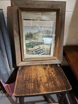 Side Table, Chair, Picture Frame, Plant Stand