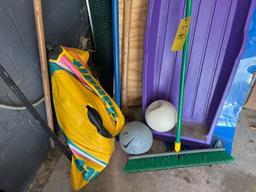 Yard Tools, Broom, Sled, Volleyball Net