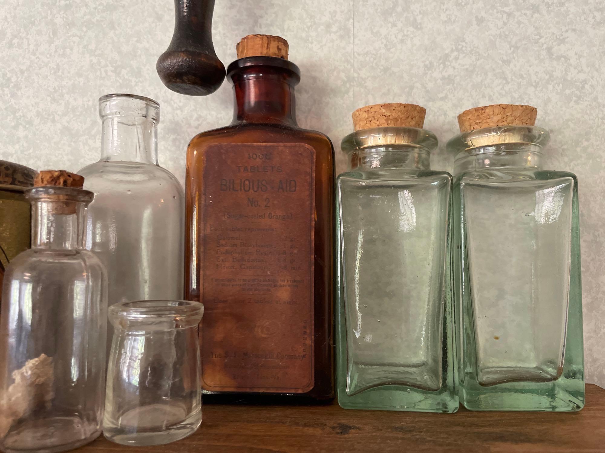 Floating Shelf, Small Glass Jars, Wooden Scoop