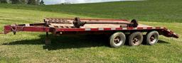 Flat deck 14' w/ 4' beaver tail Tri-axle Trailer, pintle hitch.