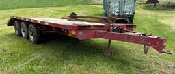 Flat deck 14' w/ 4' beaver tail Tri-axle Trailer, pintle hitch.