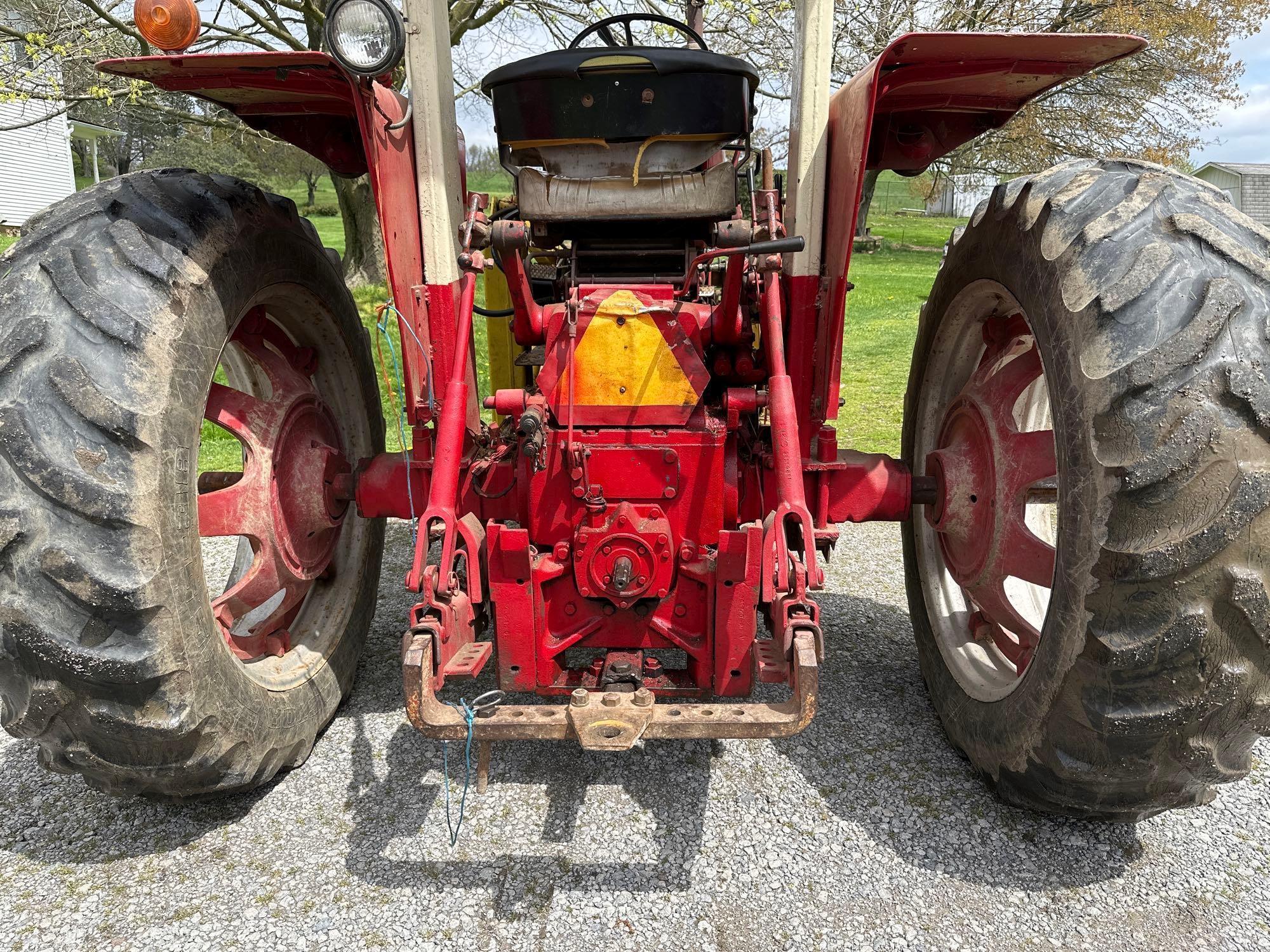 International 544 Diesel Tractor w/canopy and Bush Hog 4000 loader